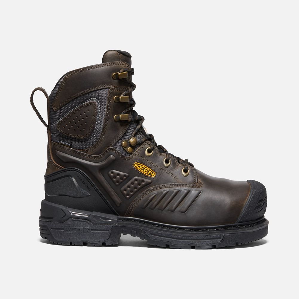 Botas de Trabajo Keen Mexico Negros Marrom - Hombre Csa Philadelphia 8" Internal Met Waterproof (Car